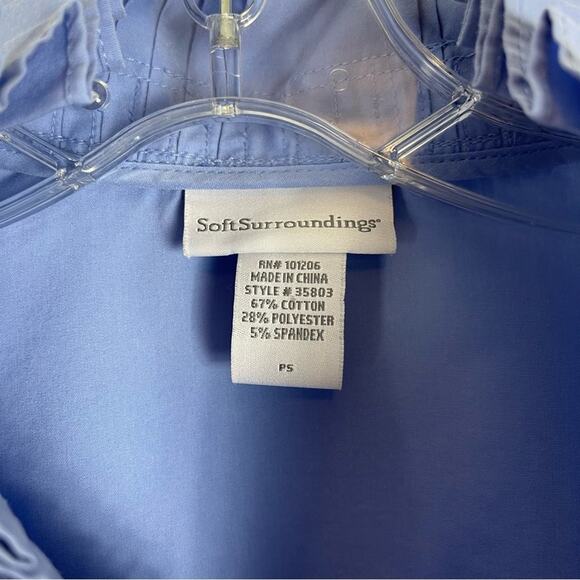 Soft Surroundings blue ruffle lightweight popover preppy shirt top PS - Picture 8 of 8